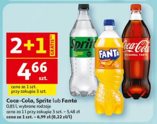 Napój Coca-Cola, Sprite lub Fanta promocja w Auchan
