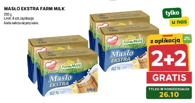 Masło ekstra Farm Milk promocja w Stokrotka