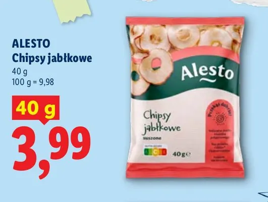 Chipsy jabłkowe Alesto promocja w Lidl