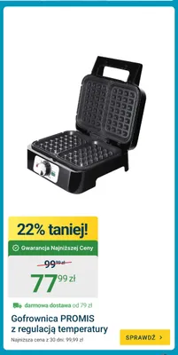 Gofrownica Promis z regulacją temperatury promocja w ERLI