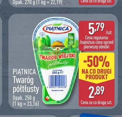 Twaróg półtłusty Piątnica promocja w Aldi