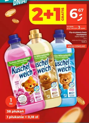 Płyn do płukania tkanin Kuschelweich Sanft & Mild promocja w Dealz