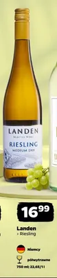 Wino białe półwytrawne Landen Riesling promocja w Netto