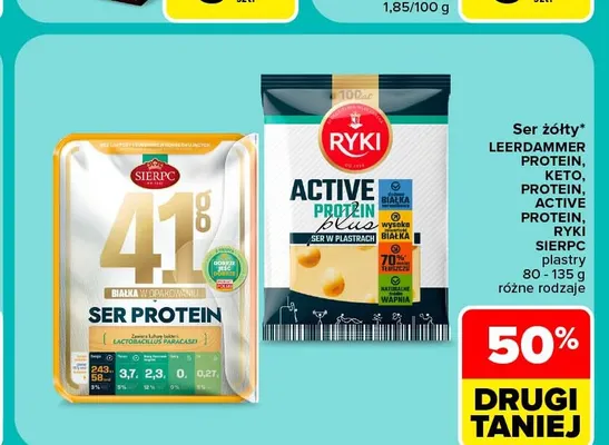 Ser żółty w plastrach Sierpc Protein promocja w Carrefour Market