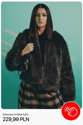 Sztuczne krótkie futro Cropp promocja w Cropp