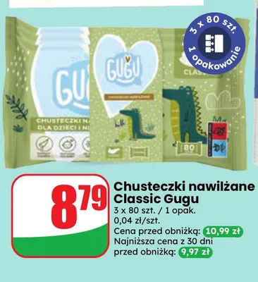 Chusteczki nawilżane Classic Gugu 3-pak promocja w Dino