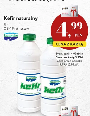 Kefir naturalny OSM Krasnystaw promocja w Market Point