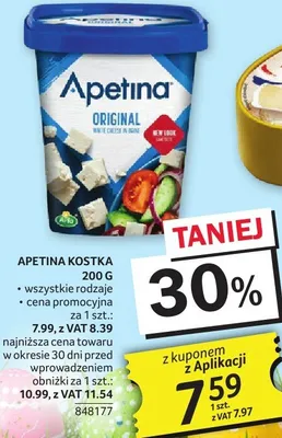 Apetina kostka ser 200 g wszystkie rodzaje promocja w Selgros