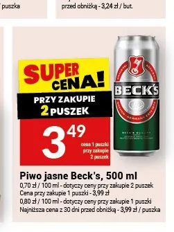 Piwo Beck's 500 ml promocja w Twój Market