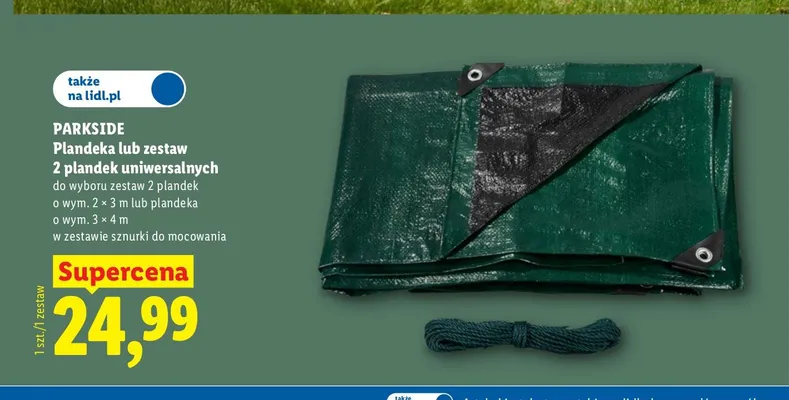 Zestaw plandek uniwersalnych Parkside 2-pak 2x3 m promocja w Lidl