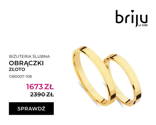 Obrączki ślubne złoto promocja w Briju