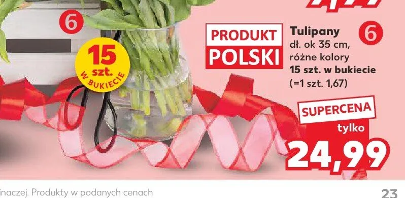 Tulipany dł. ok 35cm promocja w Kaufland