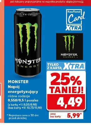 Napój energetyzujący Monster promocja w Kaufland