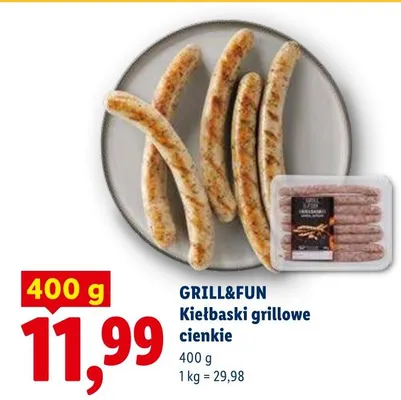 Kiełbaski grillowe cienkie promocja w Lidl