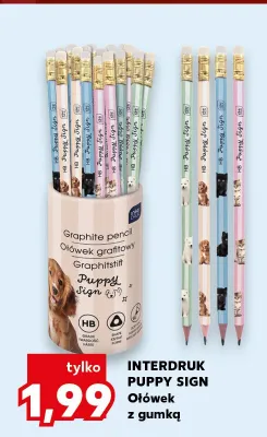 Ołówek z gumką Interdruk Puppy Sign promocja w Kaufland