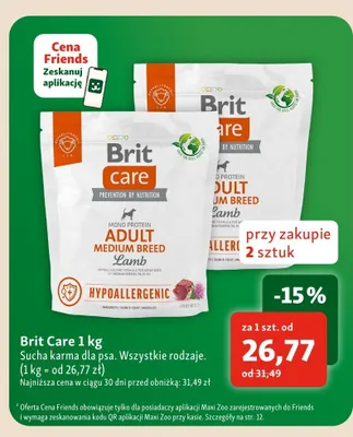 Sucha karma dla psa Brit Care promocja w MAXI ZOO
