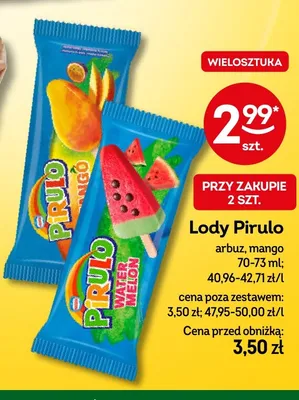 Lody Pirulo arbuz promocja w Żabka