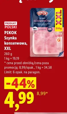 Szynka konserwowa XXL Pikok promocja w Lidl