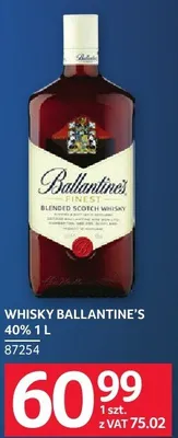 Whisky BALLANTINE'S 40% 1 L promocja w Selgros