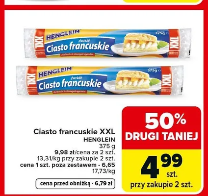 Ciasto francuskie XXL HENGLEIN promocja w Carrefour Market