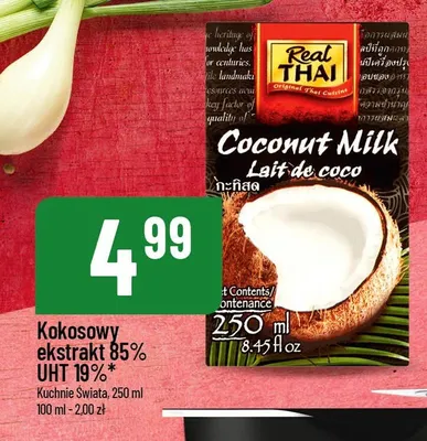 Mleko kokosowe ekstrakt 85% UHT 18% Real Thai promocja w POLOmarket