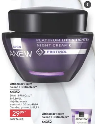 Krem liftingujący na noc z Protinolem promocja w AVON