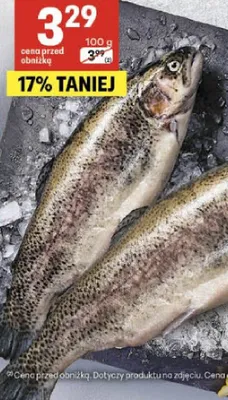 Pstrąg patroszony świeży promocja w Delikatesy Centrum