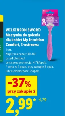 Maszynka do golenia dla kobiet Wilkinson Sword My Intuition Comfort promocja w Lidl