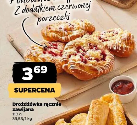 Drożdżówka ręcznie zawijana promocja w Netto