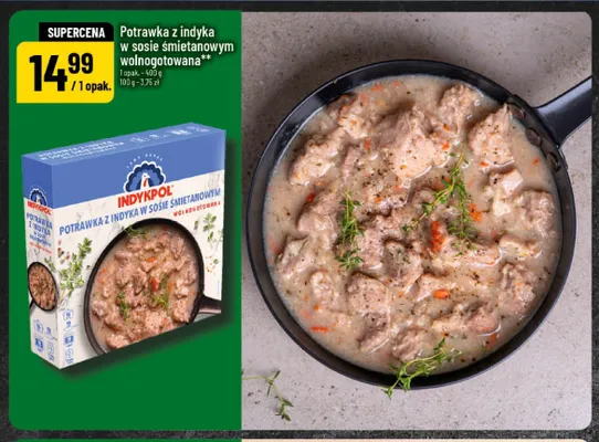 Potrawka z indyka w sosie śmietanowym wolnogotowana Indykpol promocja w POLOmarket