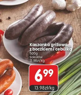 Kaszanka grillowa z boczkiem i cebulką Sokołów promocja w Market Point