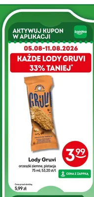 Lody Gruvi orzeszki ziemne Sammontana promocja w Żabka