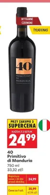 Wino 40 Primitivo di Manduria promocja w Biedronka