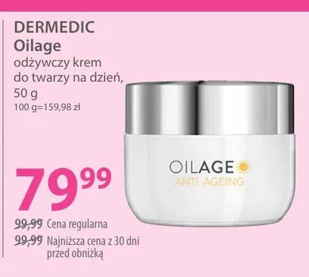 Odżywczy krem do twarzy na dzień Oilage promocja w Hebe