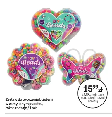 Zestaw do tworzenia biżuterii w zamykanym pudełku DIY Beads promocja w Empik