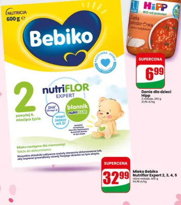Mleko Bebiko Nutriflor Expert 3 promocja w Dino