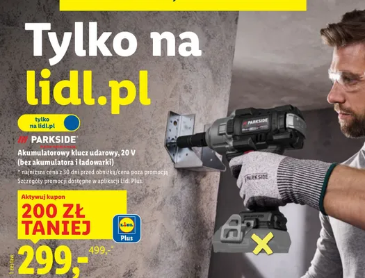 Akumulatorowy klucz udarowy 20V (bez akumulatora i ładowarki) promocja w Lidl