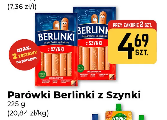 Parówki Berlinki z szynki promocja w Społem Częstochowa