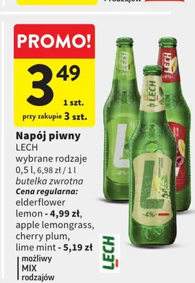 Napój piwny Lech apple lemongrass promocja w Intermarche