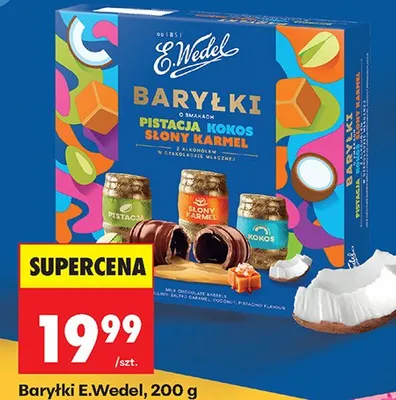 Baryłki pistacja kokos, słony karmel promocja w Biedronka