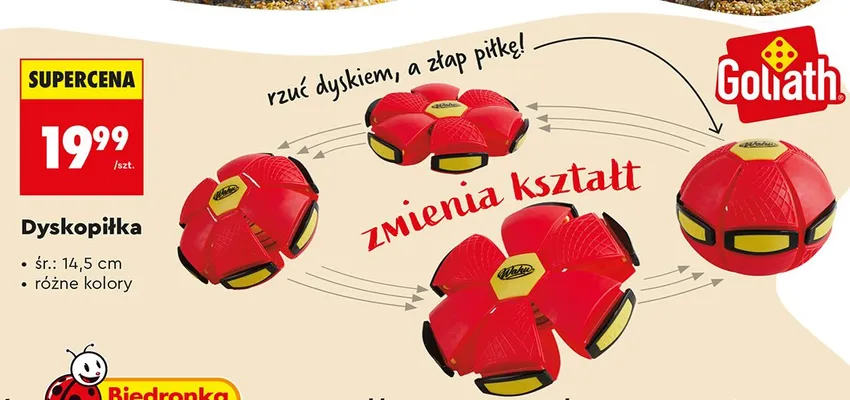 Dyskopiłka Goliath śr. 14,5cm promocja w Biedronka