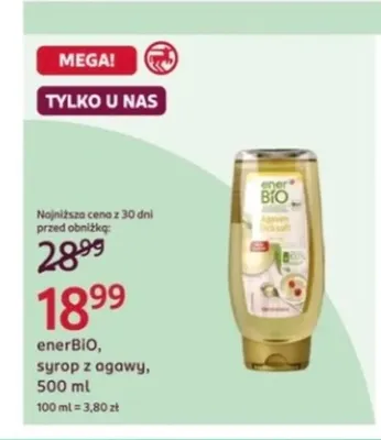 Syrop z agawy enerBiO promocja w Rossmann