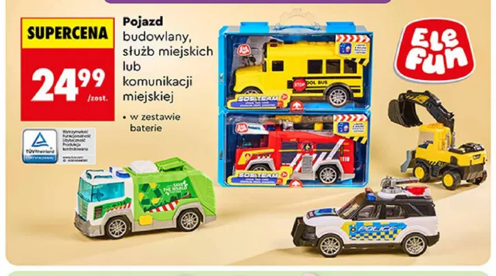 Pojazd służb miejskich Ele Fun promocja w Biedronka