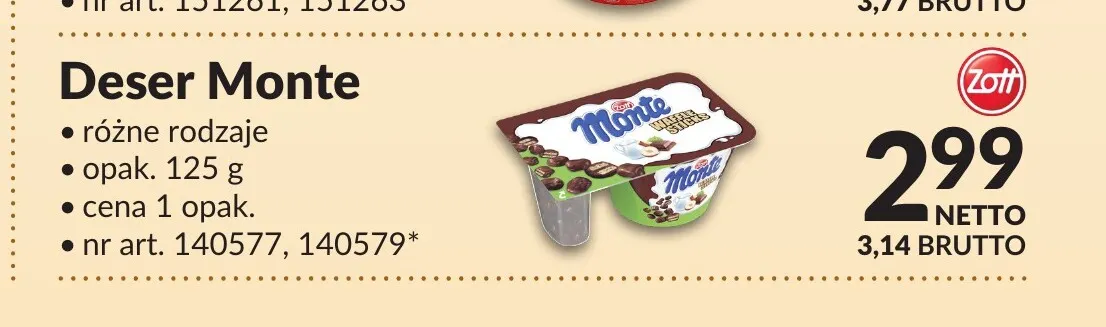 Deser Monte Zott promocja w Makro