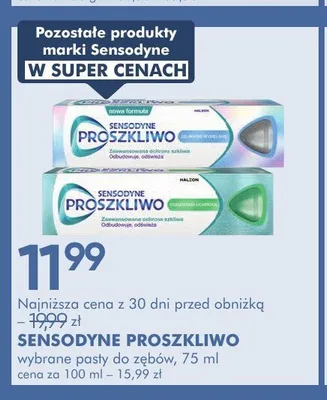 Pasty do zębów SENSODYNE PROSZKLIWO promocja w Super-Pharm