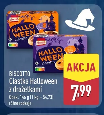 Ciastka Halloween z drażetkami Biscotto promocja w Aldi