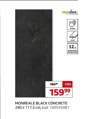 Płyta ścienna mineralna Modee Monreale Black Concrete promocja w Komfort