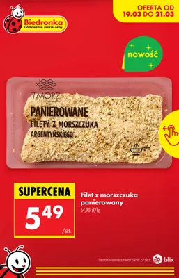 Filet z morszczuka panierowany 7 Mórz promocja w Biedronka