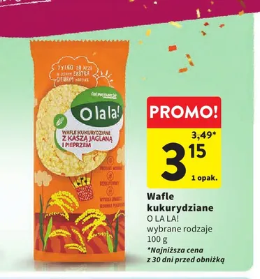 Wafle kukurydziane O la la! promocja w Intermarche
