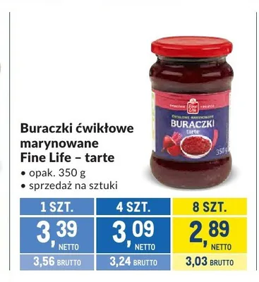 Buraczki ćwikłowe marynowane Fine Life tarte promocja w Makro